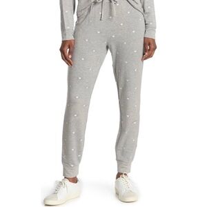 Splendid Gray Heart Print Women's Jogger Pants
